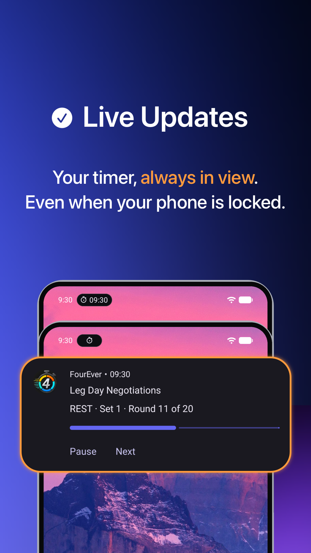 FourEver Android workout history